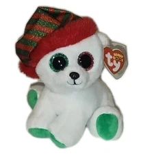 Ty Beanie Boos - PAXTON the Christmas Polar Bear (6 Inch) NEW MWMTs Stuffed Toy