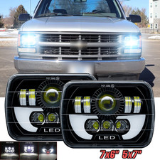 FOR Chevy C/K 1500 2500 3500 newest Pair 110W 7x6" 5x7 Square LED Headlights