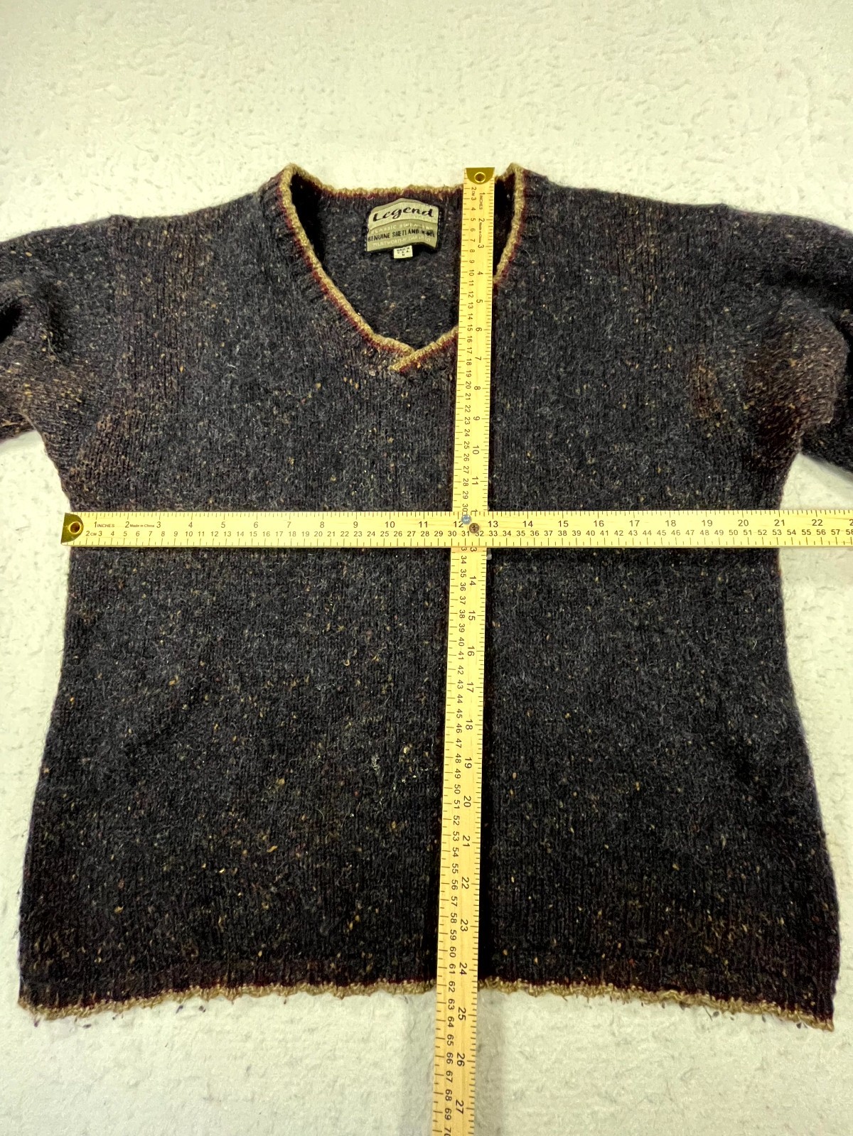 Vintage Legend Classic Sweater Mens M Blue Shetland Wool Tight Knit Warm Cozy image 9