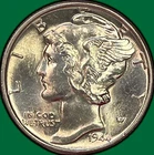 1944 Mercury Dime Brilliant Uncirculated BU Coin #43184