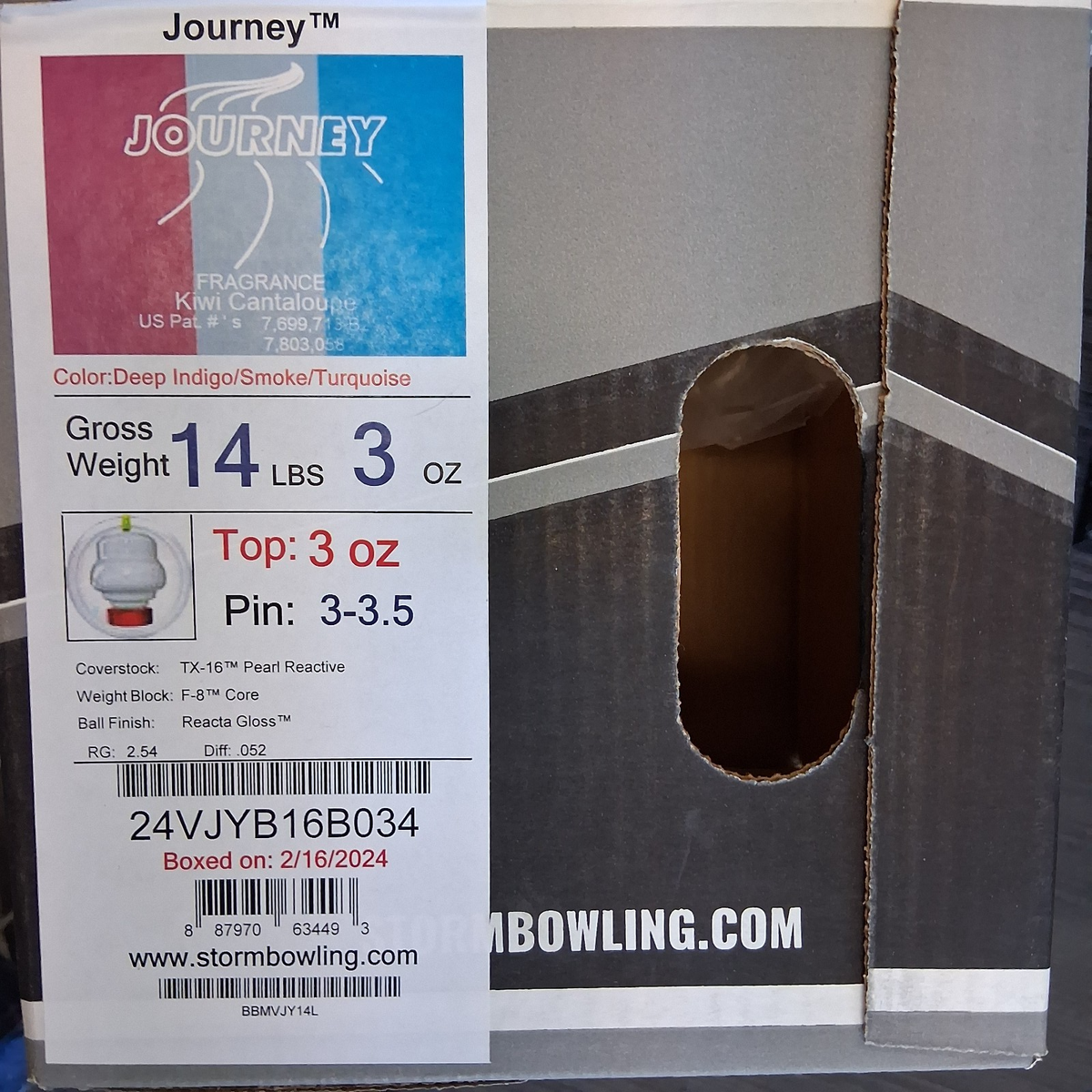 Storm Journey bowling ball 14 LB. 1ST QUAL ball #022 for sale