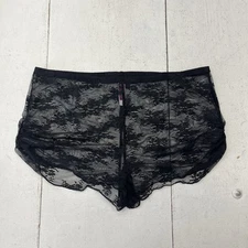 Adore Me Black Lace Cinched Sides Boy Short Underwear Womens Size Large NEW