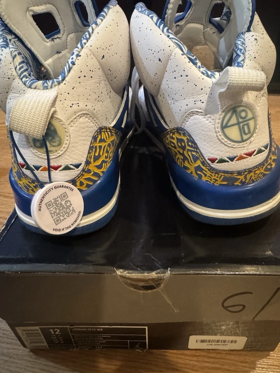 Jordan Spizike Do The Right Thing White Blue Gold High Top Sneaker 315371-162