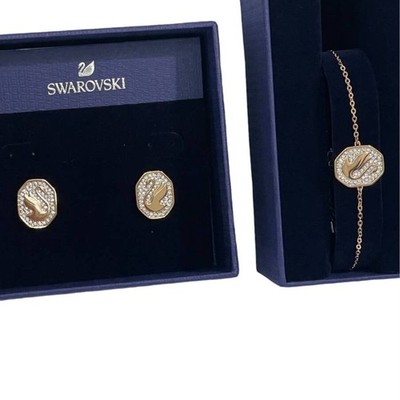 Swarovski swan jewelry  set bundle earrings and bracelet New