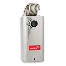 Tempro TP502 Line Voltage 30 to 110 Degree F Fixed Bulb Steel Housing SPST Th...