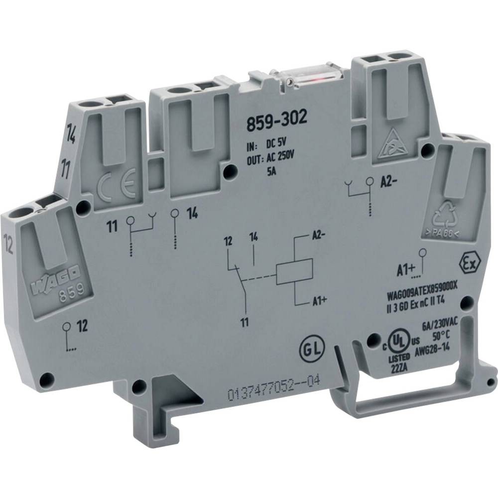 Bloc de jonction WAGO 859-302 relais de commutation 5V DC
