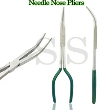 Slim Needle Nose Pliers – Green Ergonomic Handle for Comfort & Grip