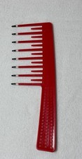 VTG Mebco Comb Large Twice Dipped Wide Tooth 80-90s Red Hard Plastic Retro