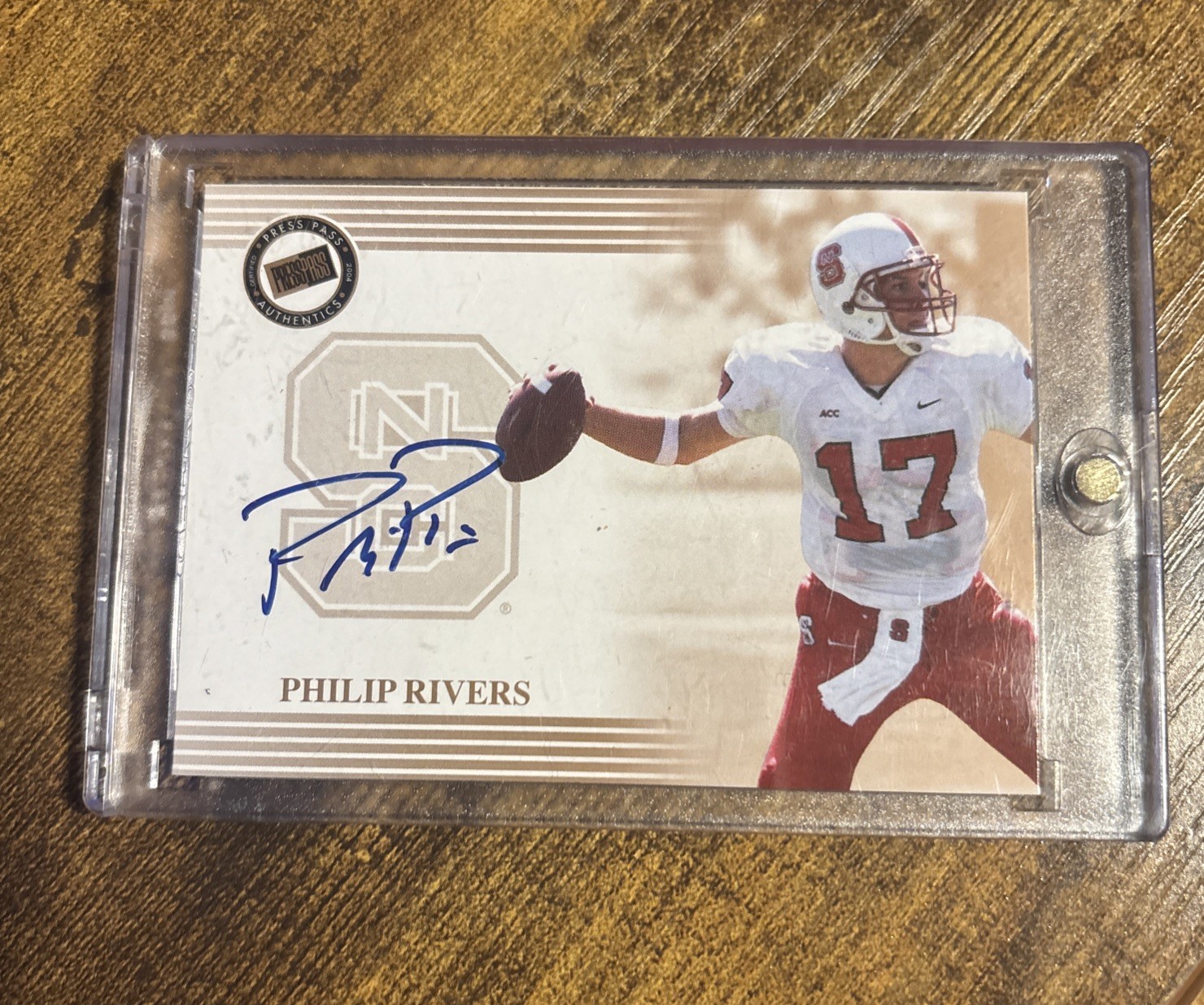 Philip Rivers Press Pass # Autograph Bronze