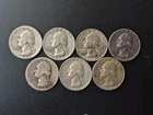 Lot of 7 Washington Quarters 90% Silver