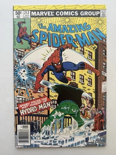 Amazing Spider-Man #212 Newsstand 1st & Origin of Hydro-Man Marvel 1981 VF