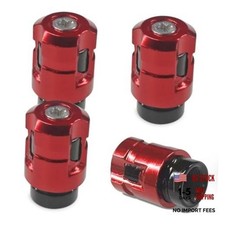 4 Pcs Car Tire Valve Stem Caps Unique Shape Aluminum Alloy Car Wheel Valve Red