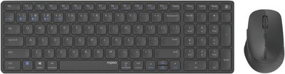 Rapoo QWERTZ Tastatur Maus set 9700M WL DESKTOP SET Schwarz Funk USB Wi. B Ware