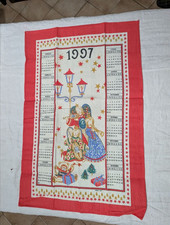 Asciugamano asciuga piatti  strofinaccio  cotone Natale calendario 1997 72x48 cm