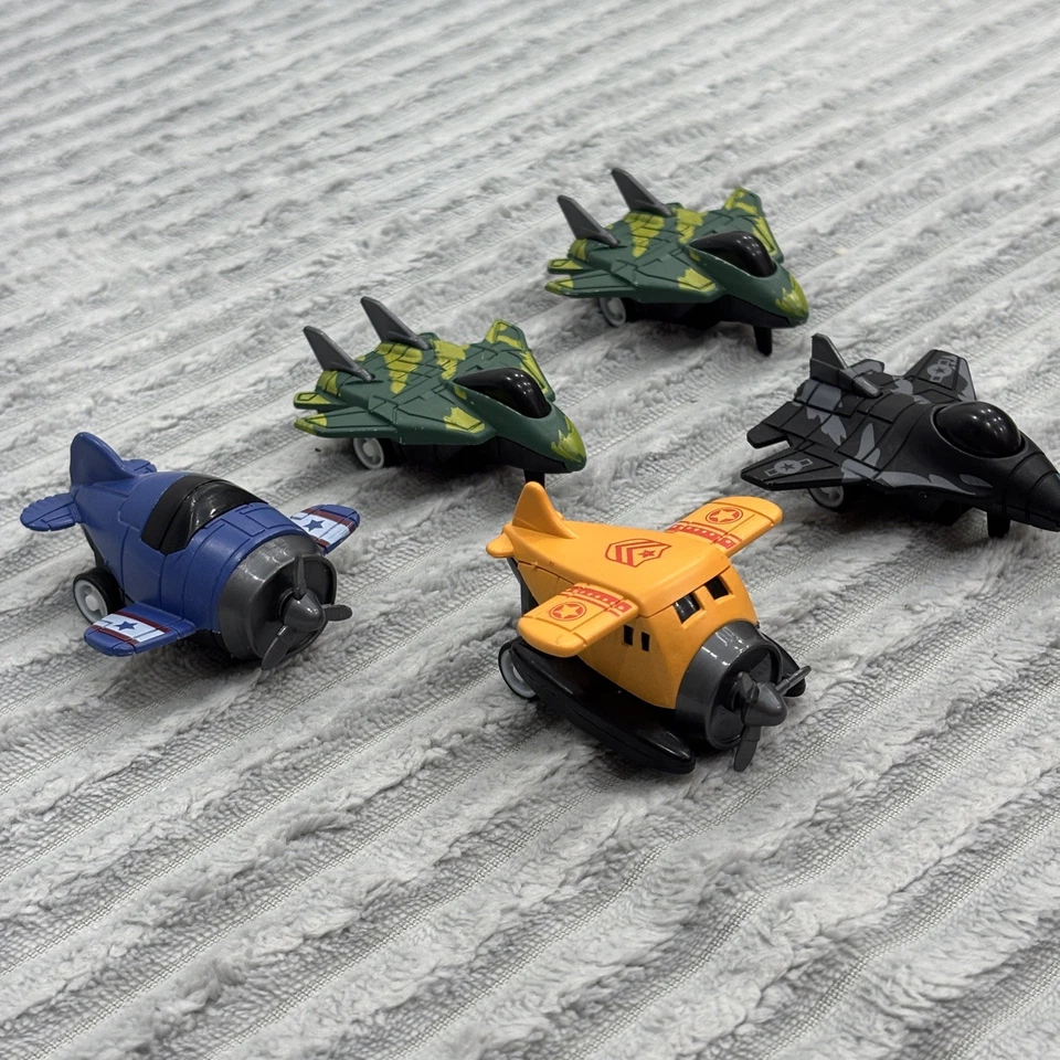 Lote de 5 Aviones de Plástico Juguete Pull Back Mini Excelente Estado  Foto 3 de 4