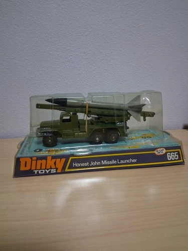 Vtg Dinky Toys 665 Honest John Missile Launcher in Orig Blister Box 1960's
