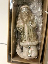 Katherine's Collection Large Gold and Silver Santa Ornament -New