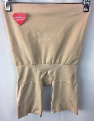 Spanx Assets Womens Shaper Small Hi Waist 10126R Mid Thigh X Firm Beige C20