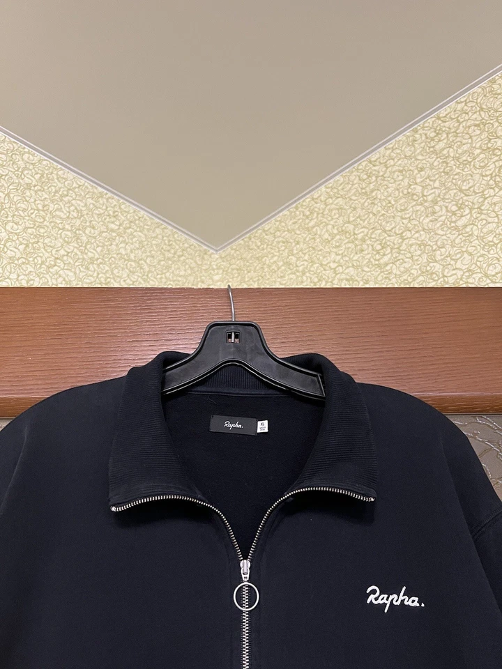RARO LOGOTIPO RAPHA ALGODÓN HOMBRE BICICLETA CICLISMO MANGA LARGA CREMALLERA COMPLETA TALLA XL AUTÉNTICO Foto 2 de 4