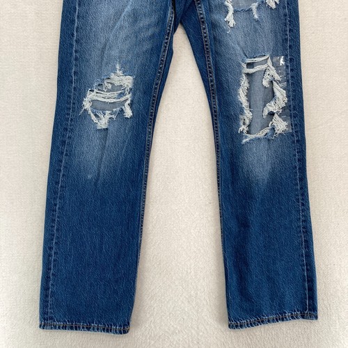 Aeropostale 90's Baggy Jeans Women's 2 Relaxed Medium Wash Blue Denim Distressed - Picture 3 of 14