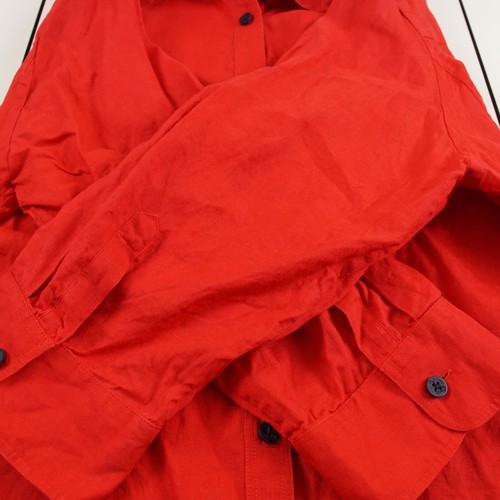 Camisa Lauren Ralph Lauren 100 % lino roja con botones lengüeta enrollable para mujer talla L - Imagen 10 de 16