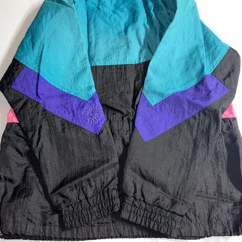 Giacca a vento vintage Helly Hansen Anorak color block neon 1/2 zip taglia media - Foto 10 di 12
