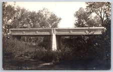Whitewater Kansas~2-Span Concrete Stringer Bridge~Side View~c1910 RPPC Postcard