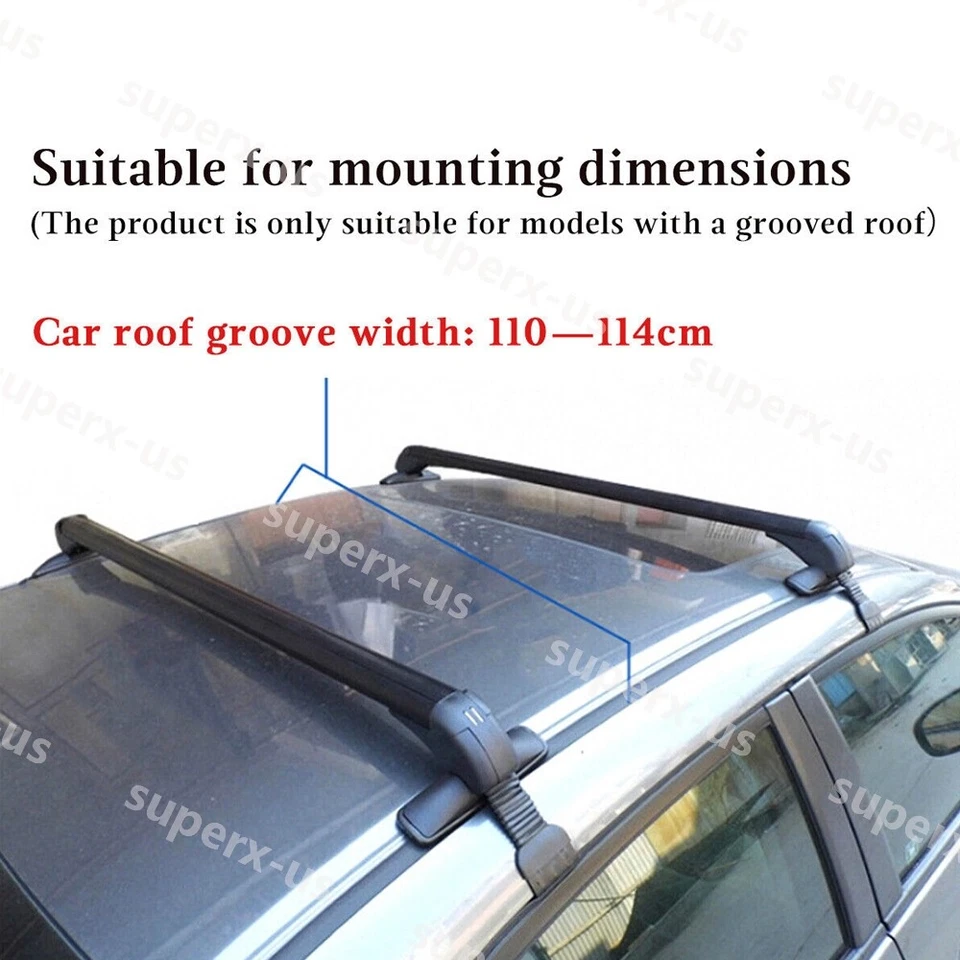 For Ford Focus 2012-20 Car Top Roof Rack Cross Bar 43.3" Luggage Carrier w/ Lock Foto 4 de 4
