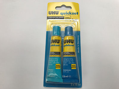 UHU QUICKSET EPOXY RESIN GLUE 5 MINUTES WATER CLEAR SUPER STRONG 