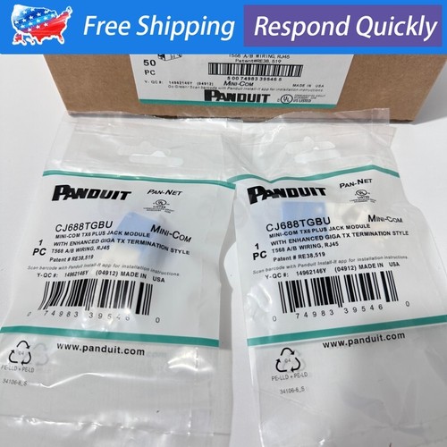 50PCS NEW For Panduit Giga TX Cat6 jack CJ688TGYL CJ688TGIW CJ688TGGR CJ688TGRD - Afbeelding 18 van 54
