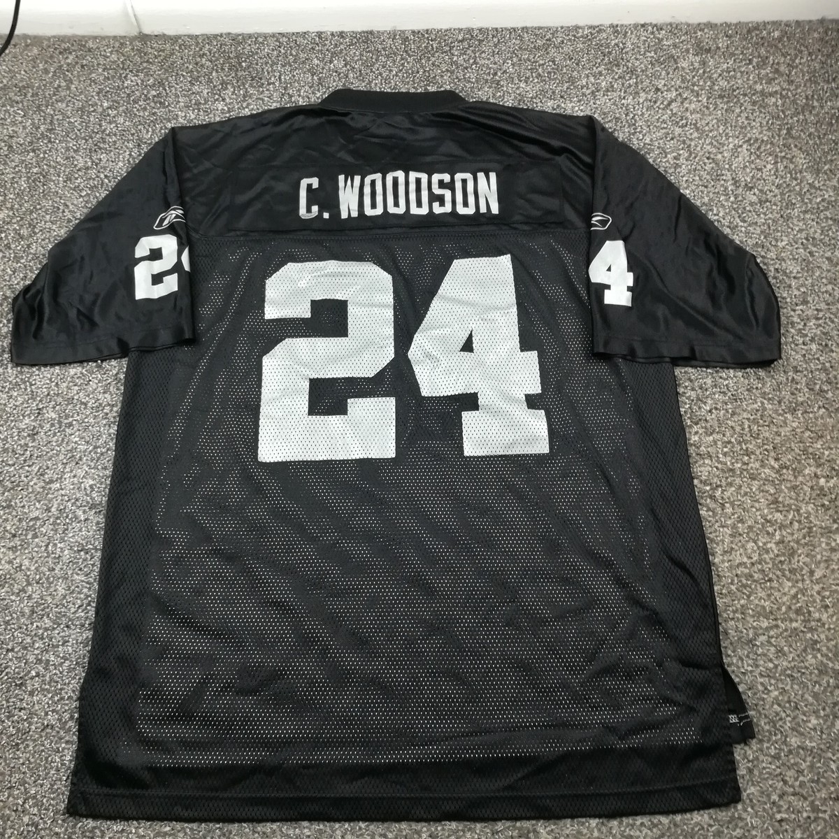 Vintage Charles Woodson Oakland Raiders Jersey Reebok Black White