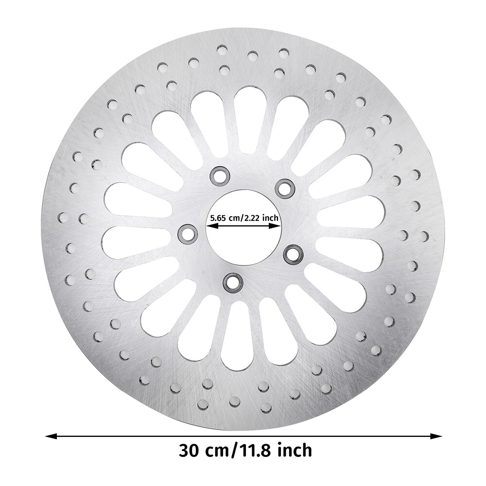 TCMT Chrome Front Brake Rotors For Harley Touring & Road Glide (2008-2022) - 11.8 Inch Stainless Steel