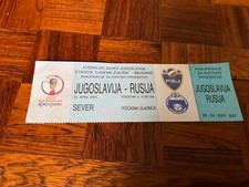 Yogoslavia v Russia. Korea/Japan 2002 World Cup Ticket 25/04/01