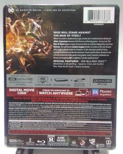 INJUSTICE (4K UHD + BLU-RAY + DIGITAL EXCLUSIVE STEELBOOK EDITION) Best Buy (D4) - Picture 3 of 3