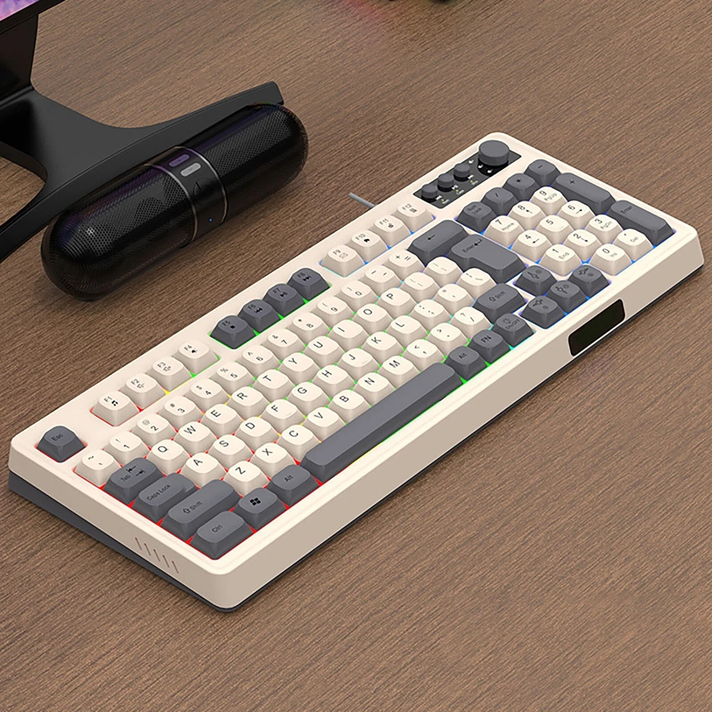 Compact Illuminated Mechanical Keyboard for Gaming Laptop and Business Use