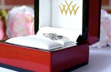 Whiteflash solitaire engagement 18k white floral gold ring setting mount