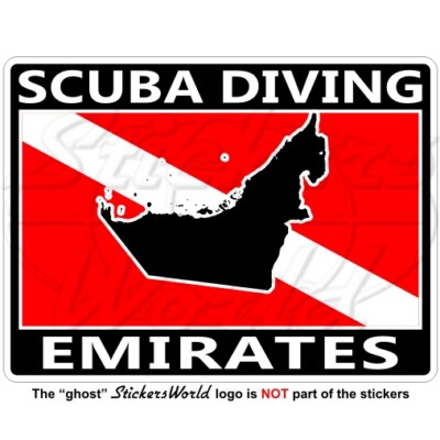UNITED ARAB EMIRATES SCUBA DIVING Flag Card Shape Rectangular 100mm