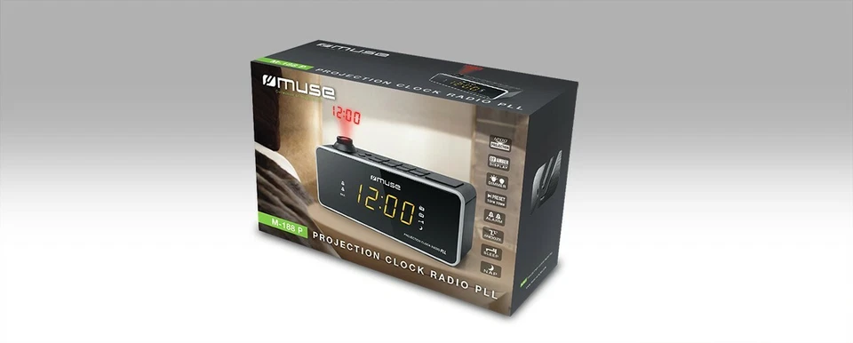MUSE M-188 P RADIO DESPERTADOR CON PROYECTOR DE HORA DUAL ALARMA RADIO PLL FM/MW - Imagen 4 de 4