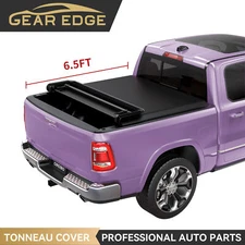 6.5ft 4-Fold Tonneau Cover For 2019- 2026 Chevy Silverado Sierra 1500 Truck Bed