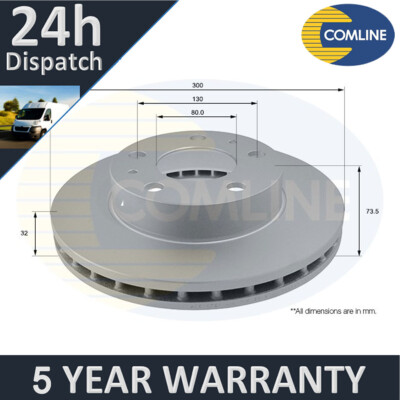 Fits Peugeot Boxer Citroen Relay Fiat Ducato Comline Front Brake Disc #2
