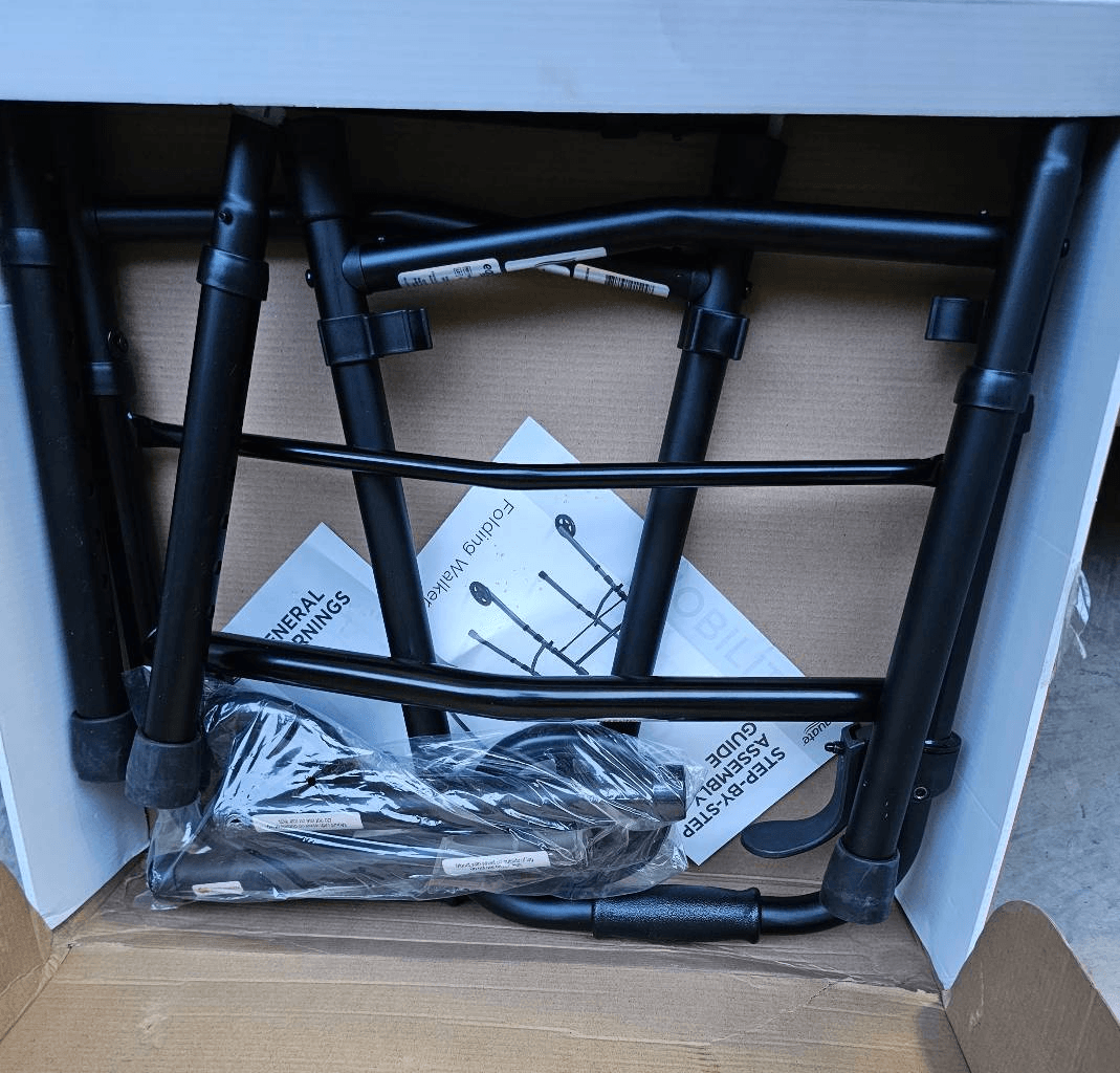 Equate Folding Walker with Wheels, Black eBay