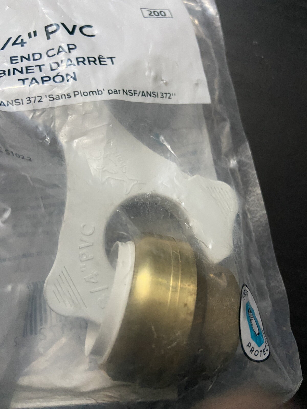 SharkBite Push to Connect Cap Plumbing Fitting PVC Brass 3/4" UIP518