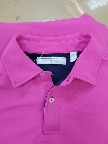 Carnoustie Performance Men’s Short Sleeve Golf Polo Shirt Pink Solid LARGE - Picture 8 of 8