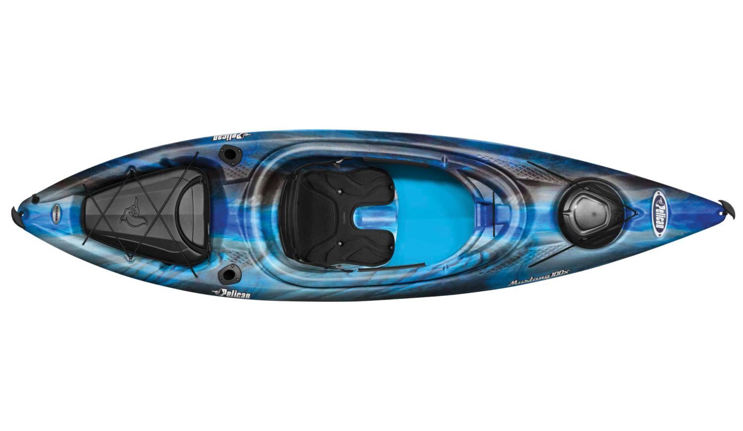 10 ft Pelican Mustang 100X Kayak Light Weight Heavy Duty Neptune Blue