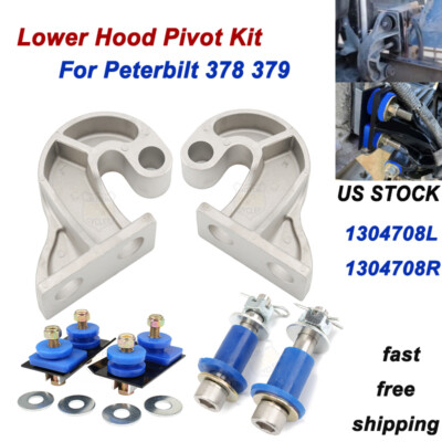 #13-04708 Lower Engine Hood Hinge Pivot Bolt Bushings Kit For Peterbilt 378 379