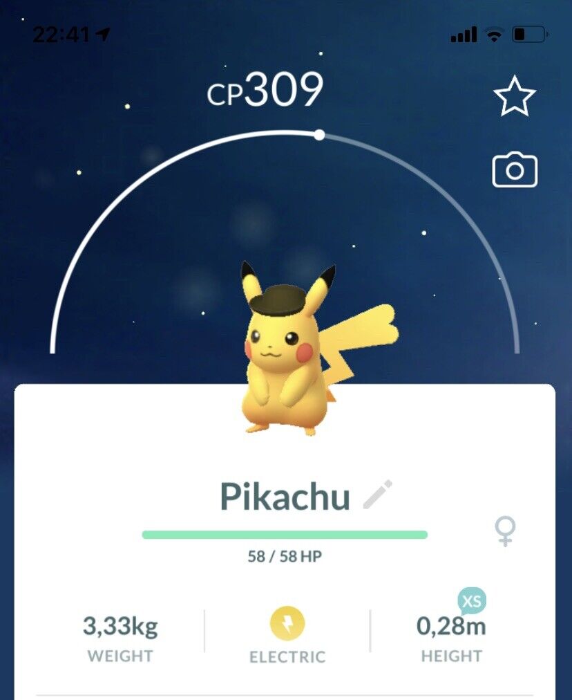 Shiny Pikachu ( Holiday Costume ) Pokemon Trade Go