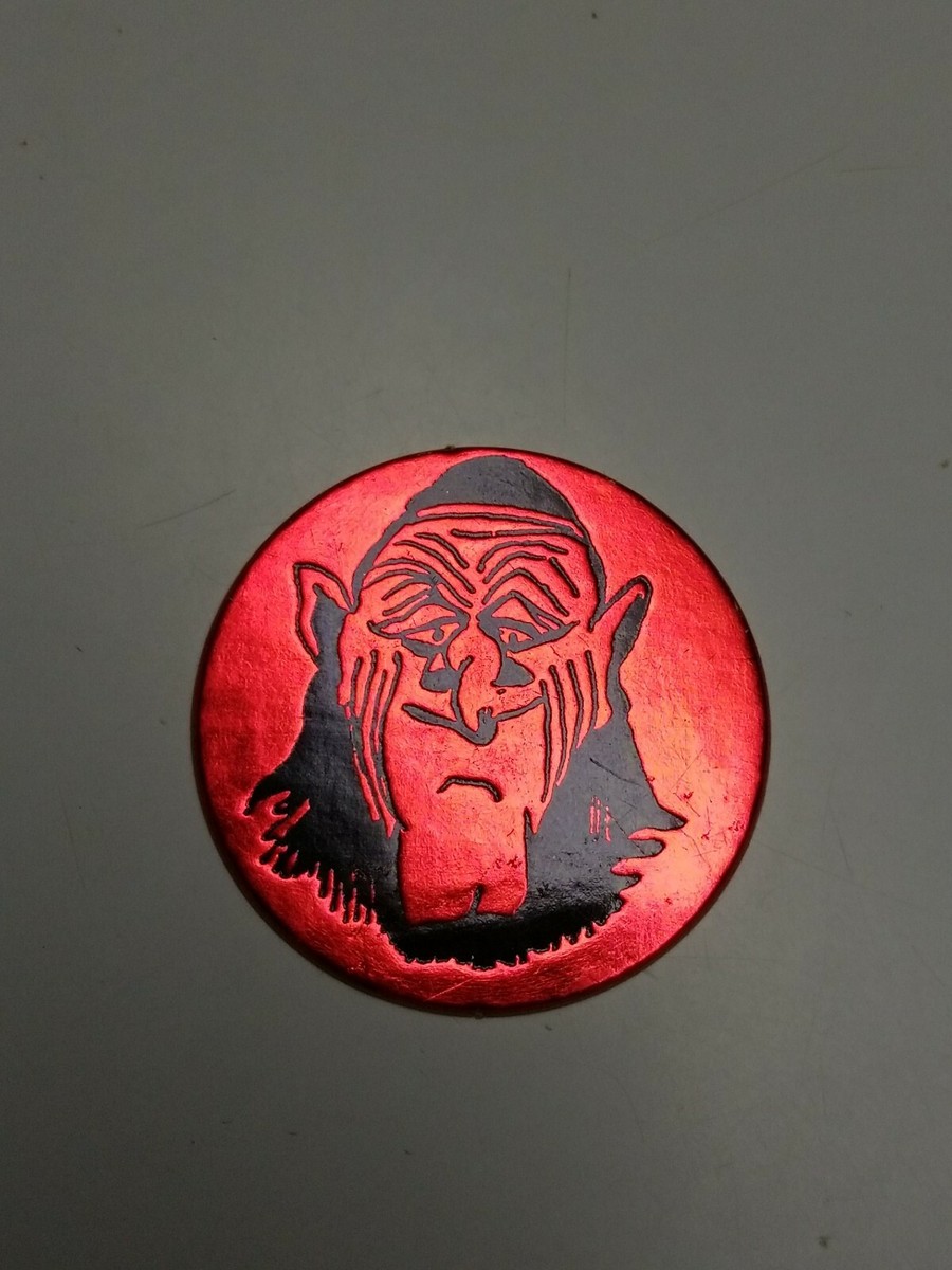 1990's Pog Red Devil Shiny Milk Cap Bright Red Games Pogs Family