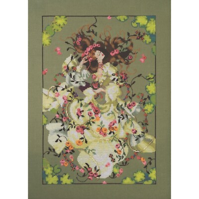 Ophelia Kit Cross Stitch Chart, Beads, Silk Floss MD175 Mirabilia Nora Corbett