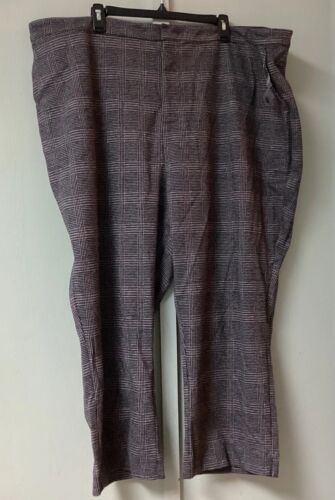 NWT Modcloth Wide Leg Pants Plus Size 24 Black Plaid Women’s Pockets Casual