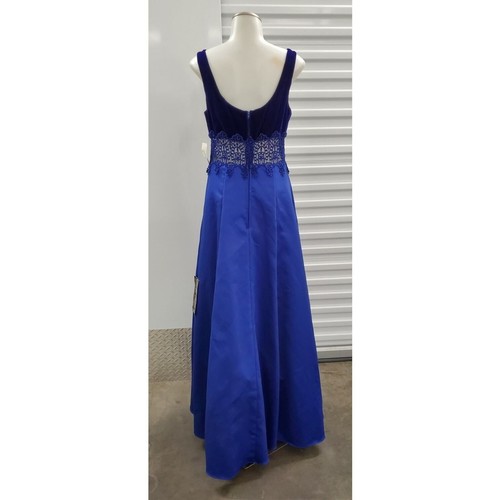 Zum Zum Dress 11-12 Sapphire Blue Velvet Lace Gown Formal Prom Wedding Party - Picture 2 of 11